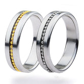 Golden Metal Cock Ring with Grooves